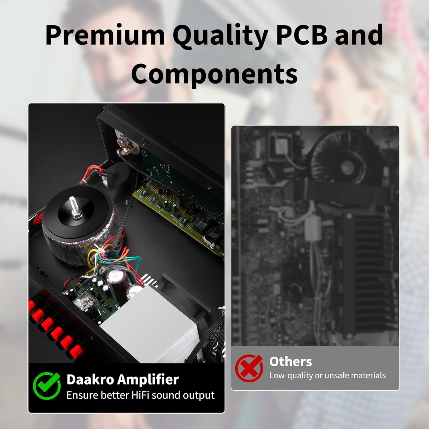 AV-735A 600W 5.1 Channel Home Theater Stereo Receiver,Wireless Home Audio Amplifier System,Digital Stereo Receiver/Amp System w/ 3 Mic in Echo/BT/USB/SD/RCA/LED/Opt/Coax for Home/Studio - Image 8