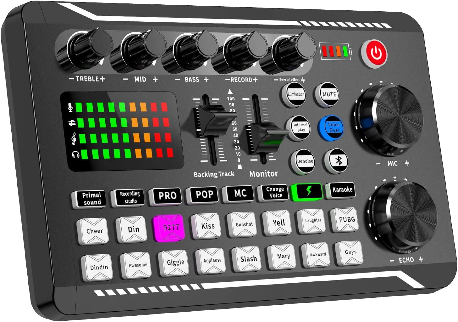 Facmogu F998 Live Sound Card Audio Mixer, Podcast Audio Interface with DJ Mixer Effects, Voice Changer with Sound Effects for Karaoke Tiktok YouTube Live Streaming Record Gaming - Image 6
