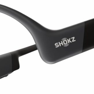 SHOKZ OpenRun - Open-Ear Bluetooth Bone Conduction Sport Headphones, Sweat Resistant Wireless Earphones for Workouts and Running, Built-in Mic, with Hair Band, Black
