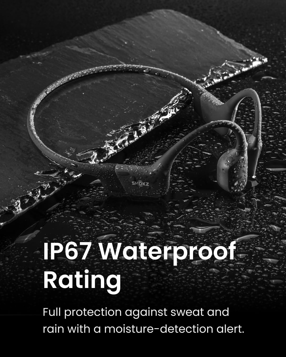 SHOKZ OpenRun - Open-Ear Bluetooth Bone Conduction Sport Headphones, Sweat Resistant Wireless Earphones for Workouts and Running, Built-in Mic, with Hair Band, Black - Image 4