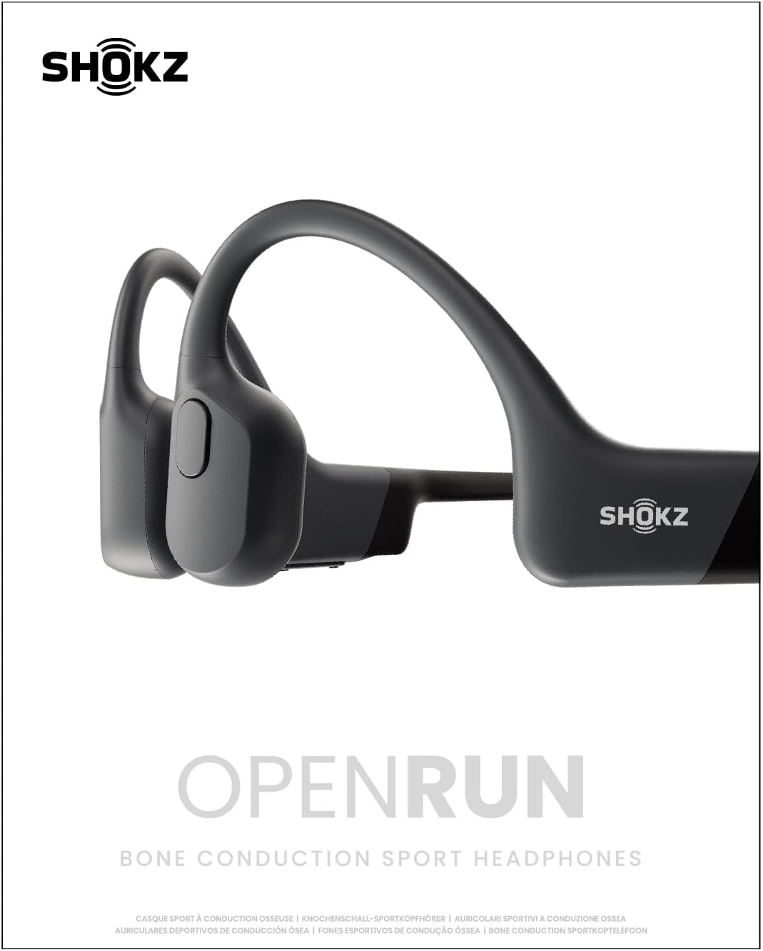 SHOKZ OpenRun - Open-Ear Bluetooth Bone Conduction Sport Headphones, Sweat Resistant Wireless Earphones for Workouts and Running, Built-in Mic, with Hair Band, Black - Image 9